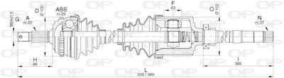  DRS627300 OPEN PARTS Приводной вал