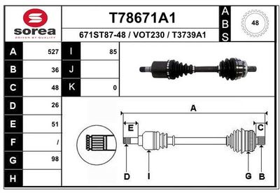  T78671A1 EAI Приводной вал