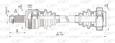  DRS634600 OPEN PARTS Приводной вал