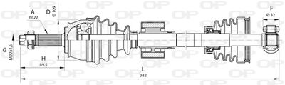  DRS638000 OPEN PARTS Приводной вал