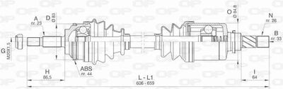  DRS643700 OPEN PARTS Приводной вал