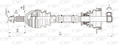  DRS635200 OPEN PARTS Приводной вал