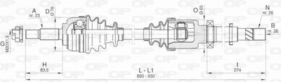  DRS646600 OPEN PARTS Приводной вал