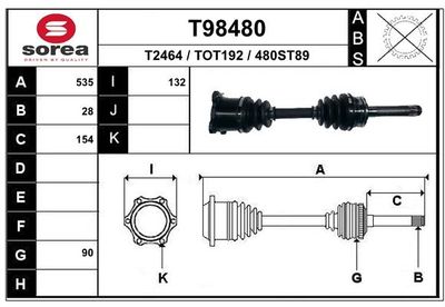  T98480 EAI Приводной вал