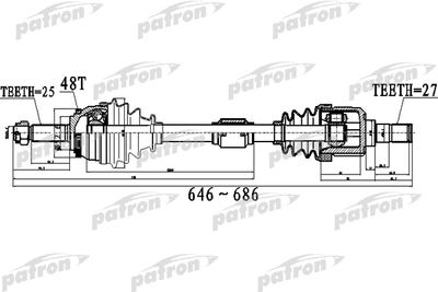  PDS0499 PATRON Приводной вал