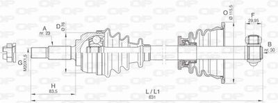  DRS648300 OPEN PARTS Приводной вал