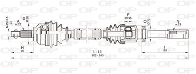  DRS635300 OPEN PARTS Приводной вал