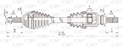  DRS634500 OPEN PARTS Приводной вал