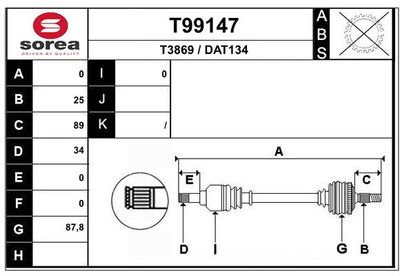  T99147 EAI Приводной вал