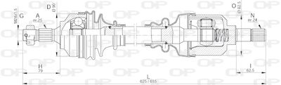  DRS625200 OPEN PARTS Приводной вал