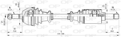  DRS638400 OPEN PARTS Приводной вал