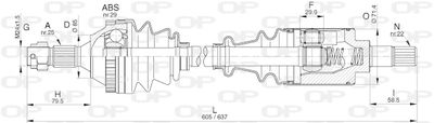  DRS626700 OPEN PARTS Приводной вал