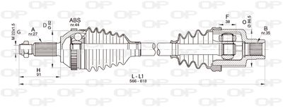  DRS632400 OPEN PARTS Приводной вал