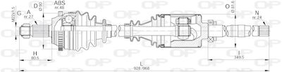  DRS624400 OPEN PARTS Приводной вал