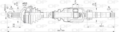  DRS631200 OPEN PARTS Приводной вал