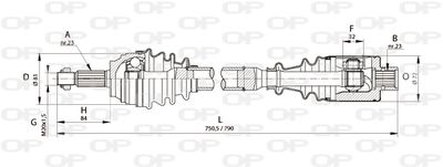  DRS611300 OPEN PARTS Приводной вал