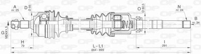  DRS643400 OPEN PARTS Приводной вал