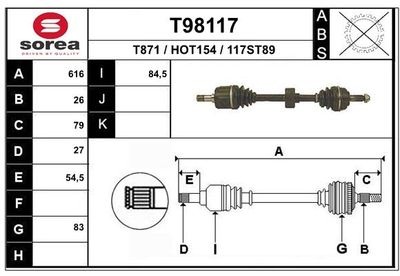  T98117 EAI Приводной вал