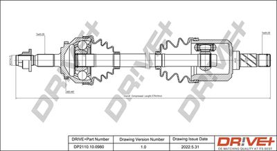  DP2110100980 Dr!ve+ Приводной вал