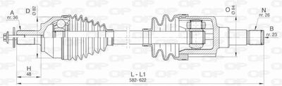  DRS642700 OPEN PARTS Приводной вал