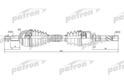  PDS0166 PATRON Приводной вал