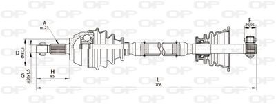  DRS613100 OPEN PARTS Приводной вал