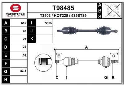  T98485 EAI Приводной вал