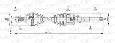  DRS615800 OPEN PARTS Приводной вал