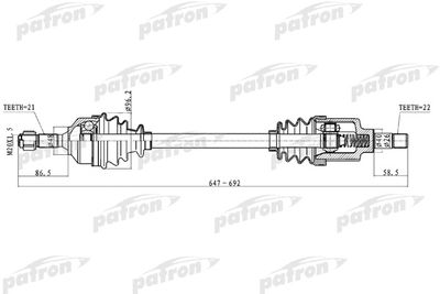  PDS0228 PATRON Приводной вал