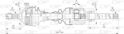  DRS620100 OPEN PARTS Приводной вал