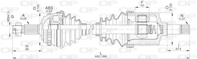  DRS627400 OPEN PARTS Приводной вал