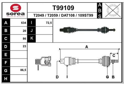  T99109 EAI Приводной вал