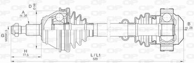  DRS640900 OPEN PARTS Приводной вал