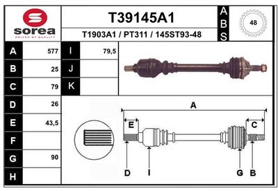  T39145A1 EAI Приводной вал