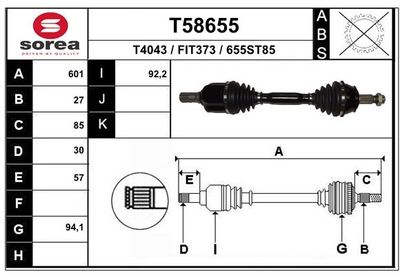  T58655 EAI Приводной вал