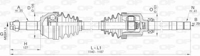  DRS642500 OPEN PARTS Приводной вал