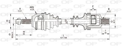  DRS614000 OPEN PARTS Приводной вал