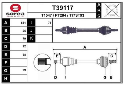  T39117 EAI Приводной вал