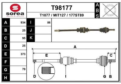  T98177 EAI Приводной вал