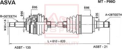  MTP99D ASVA Приводной вал