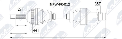  NPWFR012 NTY Приводной вал