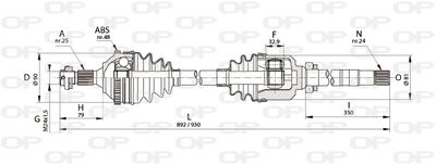  DRS621700 OPEN PARTS Приводной вал