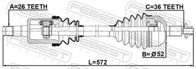  2314PVLH FEBEST Приводной вал