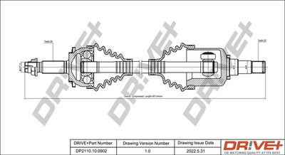  DP2110100902 Dr!ve+ Приводной вал