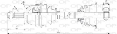  DRS621100 OPEN PARTS Приводной вал