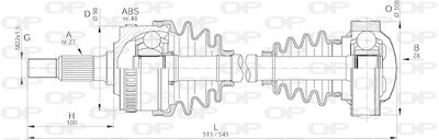  DRS615300 OPEN PARTS Приводной вал