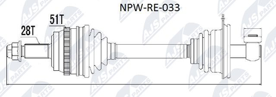  NPWRE033 NTY Приводной вал