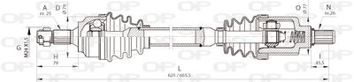  DRS636800 OPEN PARTS Приводной вал