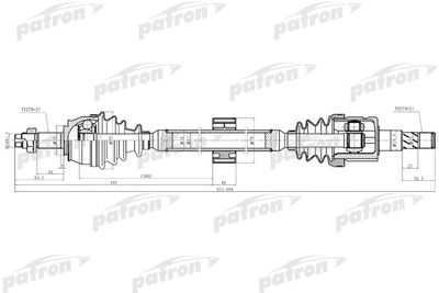  PDS0286 PATRON Приводной вал