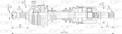  DRS622600 OPEN PARTS Приводной вал